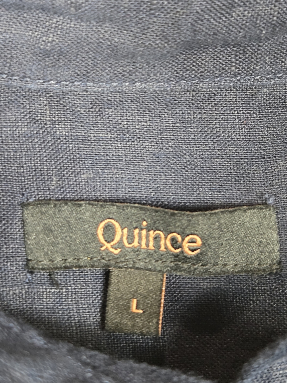 Quince European Linen Navy Button Down Shirt Coastal Minimalist Old Money Size L - Picture 7 of 12
